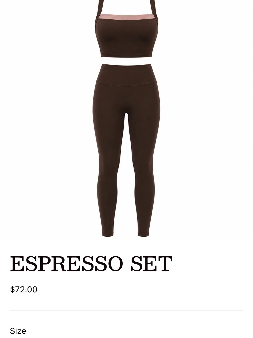 Espresso High-Waist Leggings and Crop Top Set